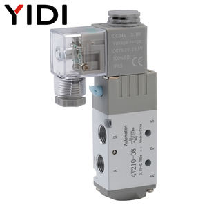 Vanne solénoïde 4V210-08, 2 positions, 5 voies, vanne de commande pneumatique à air, DC 12V 24V AC 24V 36V 110V 220V avec silencieux de raccordement - Product Image 2