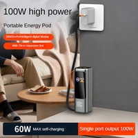 Batterie externe 30000mAh PD 100W à charge rapide avec câble Type-C rétractable intégré (Protection contre la surcharge/le court-circuit/la surchauffe)