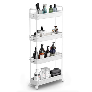 Estantes de suelo para el hogar, carrito de almacenamiento para sala de estar y dormitorio, grietas de cocina de cuatro capas móviles - Product Image 4