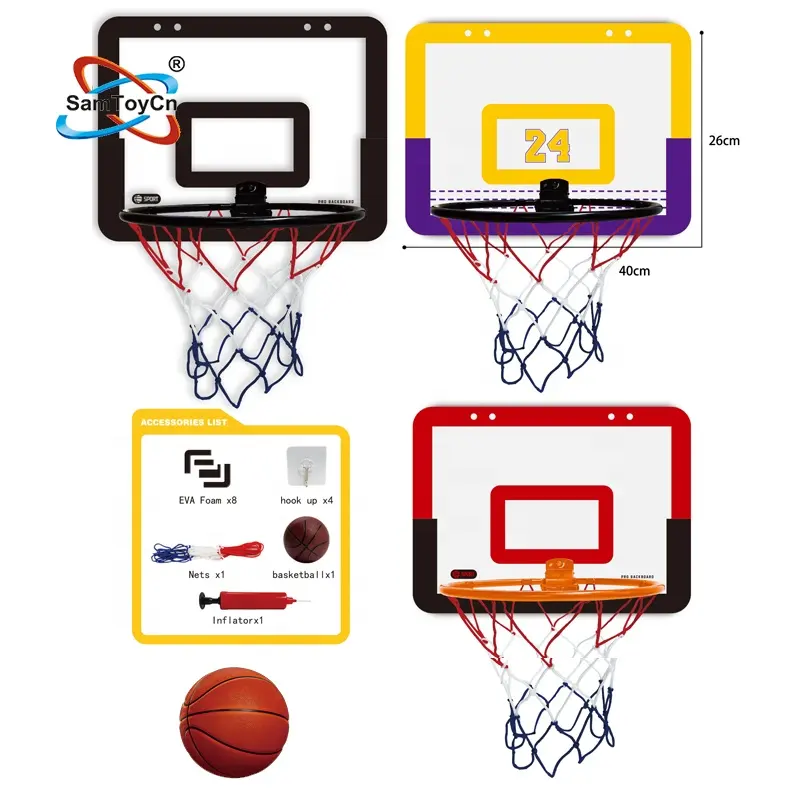 Samtoy-Mini aro de baloncesto personalizado para niños, juguete deportivo para interiores