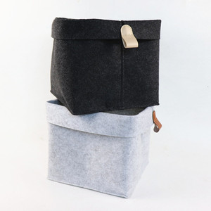 Thick Felt Storage Basket Rectangle Light Gray Dark Gray Clothing Organizer Eco Friendly Minimalist Standing Type Non Woven - Product Image 2