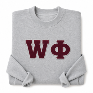 Sweat-shirt à col rond personnalisé en chenille avec lettres grecques et applique en feutre pour cadeau d'initiation universitaire ou de fraternité - Product Image 2