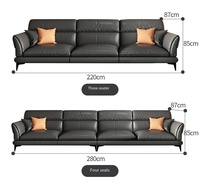 Canapé d'angle droit en cuir véritable, luxe, avec accoudoirs ergonomiques rembourrés en éponge, ensemble modulable moderne, taille personnalisable pour salon