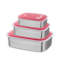 Rechteckige 304 Edelstahl Frischhaltebox mit Luftlöchern Silikon-Dichtung Temperaturdicht Auslaufsicherer Lunchbox-Deckel Modern