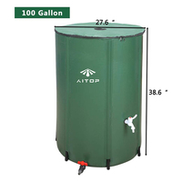 Réservoir d'eau portable Aitop Garden de 100 gallons, réservoir de pluie pliable en PVC, baril de pluie pliable