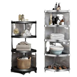 Salle de bain <span class=keywords><strong>Coin</strong></span> Angle Droit Triangle Multi-niveaux Rack Nourriture Snack Livre Étagère de Rangement dans la Cuisine Salon Chambre - Product Image 1