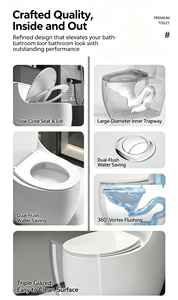 <span class=keywords><strong>WC</strong></span> monobloc moderne à siphon, double chasse, en céramique blanche, pour hôtel, appartement, salle de bain, vente directe usine, OEM, ODM - Product Image 4