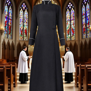 <span class=keywords><strong>Traje</strong></span> <span class=keywords><strong>de</strong></span> Sacerdote Medieval, Túnica <span class=keywords><strong>de</strong></span> Clero, Atuendo para Exhibición y Actuación, Cuello Alto <span class=keywords><strong>de</strong></span> Sacerdote - Product Image 4