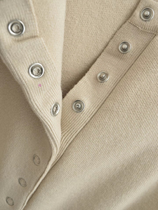 Nuovo <span class=keywords><strong>Cardigan</strong></span> Corto da Donna in Maglia, Stile Francese Elegante, Tinta Unita, Scollo a V con Bottoni Nascosti, Casual, Autunnale - Product Image 5