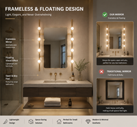 Miroir de salle de bain intelligent à LED mural au design moderne, fourniture directe d'usine, prend en charge OEM/ODM