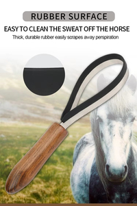 Brosse de toilettage pour chevaux en acier inoxydable, manche en bois de luxe, outil de démêlage facile à utiliser pour les chevaux, sûr, élégant et personnalisable - Product Image 4