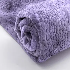 Custom PolyesterIs Minky Embossed Athletic Pattern Velvet Fabric For Blankets