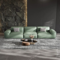 Ensemble de canapés de salon 3 places en cuir artificiel italien blanc avec rembourrage en éponge pour appartements – Vente en gros