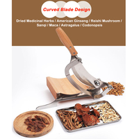 Machine à trancher manuelle pour herbes chinoises avec base en bois – Trancheuse de ginseng, de reishi, de champignons et d'astragale