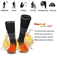 Savior Unisex media pantorrilla calcetines térmicos estilo deportivo patrón sólido fino comprimido elástico fibra compuesta recargable