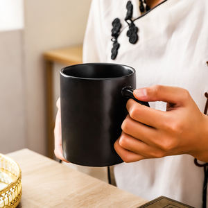 Tazas de café grandes de cerámica, capacidad de 400ml, con esmalte de Color negro mate, para trabajadores de la Oficina y la casa, uso Individual - Product Image 6