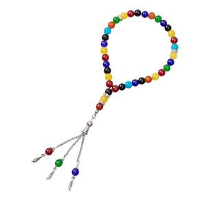 Nouveau design 2022 – Perles de prière musulmanes Tesbih/Tasbeeh en agate naturelle et verre (33 perles) - Product Image 3