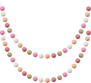 Ghirlanda di feltro di lana color <span class=keywords><strong>pompon</strong></span> clip fatta a mano 6.5 piedi lunga 24 sfere ghirlanda di feltro per la decorazione dell'albero di natale da parete - Product Image 1