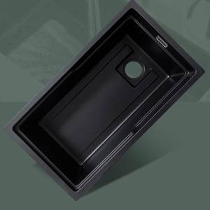 Fregadero de Cocina de Granito Negro y Cuarzo, de un Solo Tazón Grande, para Instalar Bajo Encimera, Engrosado, Fácil de Limpiar - Product Image 6