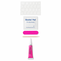 Kit de manucure portable professionnel de haute qualité avec colle gel jetable, lime à ongles, bâtonnets en bois et écouvillons à l'alcool