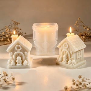 Easter Bunny House Silicone <b>Mold</b> For <b>Candle</b> Making DIY Home Decor Craft <b>Mold</b> Customizable Shape - Product Image 1