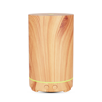 Diffuseur d'huiles essentielles ultrasonique portable mini en bois grainé de 200 ml, 7 lumières LED, humidificateur, diffuseurs d'arômes pour huiles essentielles
