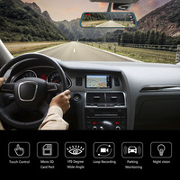 Dash Cam 1080P Mirror 2020 Nuevo 10 "Full HD Touch Streaming Dual Lens Rearview Night Vision para coche Dvr Camera Factory Dashcam