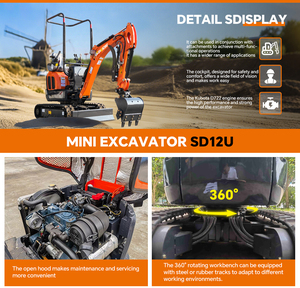 Free Shipping 1.2 Ton Kubota Engine EPA Crawler Micro <strong>Digger</strong> Farm Small Excavators 1 Ton 2 Tons Prices <strong>Mini</strong> Crawler Excavator - Product Image 3