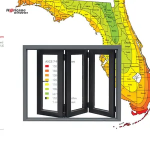 עיצוב פלוריידה caribbipold windows נגד השפעה מדורג זכוכית סופר האוס חדש הוריקן קיפול חלון עיצוב גרפי מודרני