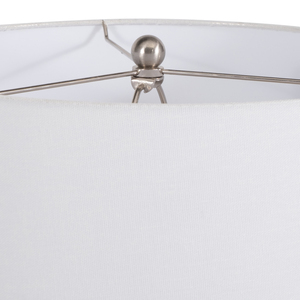 Lampada da terra e da tavolo in legno con paralume in lino per camera da letto, soggiorno e illuminazione da comodino - Product Image 4
