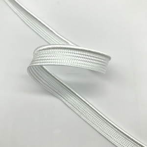 Ruban de fixation en polyester 100% blanc brillant de 9 mm pour la décoration des vêtements, <span class=keywords><strong>cordon</strong></span> de passepoil - Product Image 1