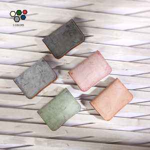 2025 New Handmade Genuine Cowhide Leather Card Holder Vegetable Tanned with Mist Wax Original Coin <b>Purse</b> Design - Product Image 2