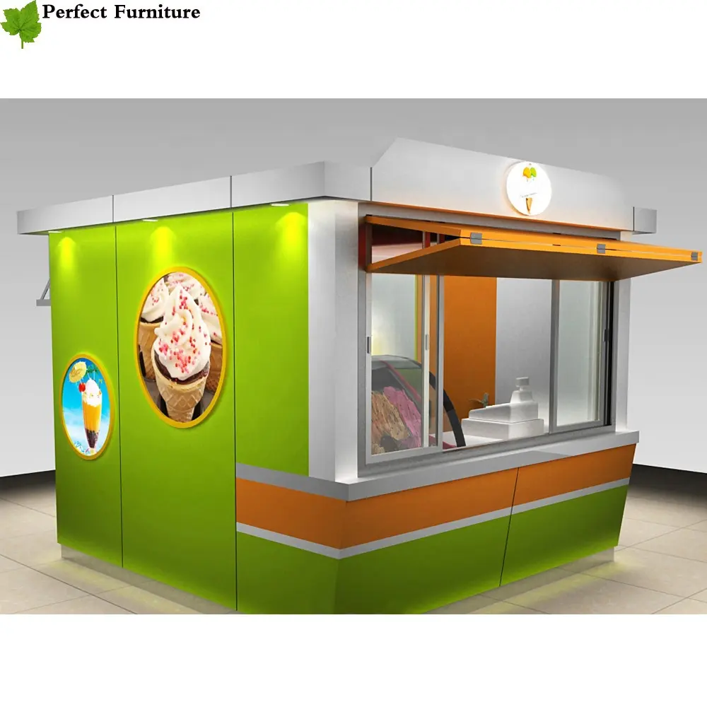 Mobilia Mobile del gelato del chiosco della casa del contenitore della cucina degli alimenti a rapida preparazione all'aperto commerciali caldi