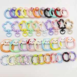 Clips de lanière peints en aérosol de couleur mélangée anneaux de porte à ressort de lapin Animal fermoirs lien rapide pour les résultats de fabrication de bijoux de collier - Product Image 4