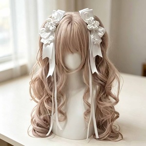 Accesorio para el cabello Lolita original hecho a mano con cintas, pinzas para coleta doble y una confesión bajo un árbol de cerezo. - Product Image 2