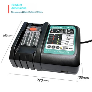 <span class=keywords><strong>Chargeur</strong></span> de batterie pour batterie lithium <span class=keywords><strong>DC18RC</strong></span> 17,5V-22V avec entrée 90V-240V et éclairage LED - Product Image 1