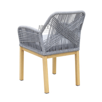 Restaurant Moderne Meubles de Jardin Grain de Bois Corde en Aluminium Tissage Chaise d'Extérieur Moderne