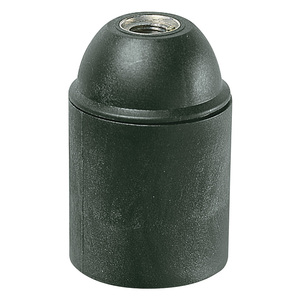 E27 <b>Lamp</b> Holder M10x1 Cm Black Smooth 3.8 Cm Height Conduit <b>Fitting</b> - Product Image 1