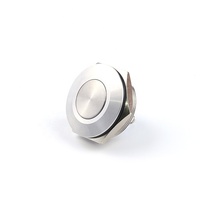 Borne de vis ronde plate 1no 2 Pin, verrouillage momentané en laiton Nickel 30mm IP65 interrupteur à bouton-poussoir basse tension 30mm
