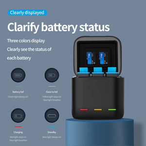 Hot S 10 Accessoires Telesin Boîte de <span class=keywords><strong>chargeur</strong></span> de batterie de stockage à 3 canaux pour 10 et 9 caméras - Product Image 6