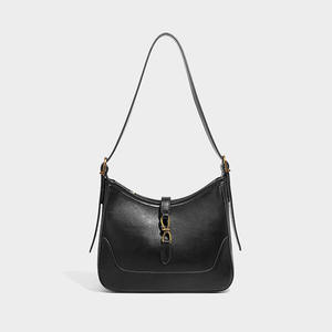 फैशन महिला कंधे बैग डिजाइन अंडरआर्म मेटल लॉक काठी बैग ठोस रंग दूत बैग पर्स हॉयो हैंडबैग y2k आर्म्बिट - Product Image 4