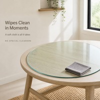 Table basse de salle à manger solide à plateau en verre, design moderne, verre trempé de 10 mm d'épaisseur, finition sûre et polie, prix bas