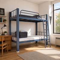 Lit superposé réglable en acier laminé à froid robuste et traditionnel - Écologique et pliable pour dortoir, école, appartement, chambre