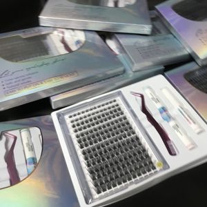 Bande noire flexible et confortable n'irrite pas les yeux sensibles cluster cils segmentés bricolage prédécoupés - Product Image 4