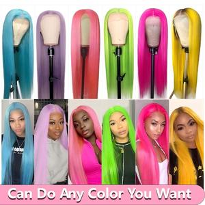 Perruques en cheveux humains brésiliens lisses violets, bonnes qualités, avec bonnet large et dentelle suisse, sensation naturelle, pour la location et la vente en gros aux fournisseurs aux États-Unis - Product Image 2