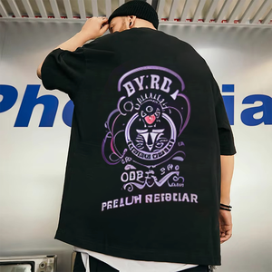 <span class=keywords><strong>เสื้อ</strong></span>ยืดแขนสั้นลายสตรีทแบบยุโรปและสหรัฐอเมริกาเสื้อยืดทรงหลวมสำหรับผู้ชายเทรนด์ขนาดใหญ่ใส่สบาย - Product Image 3