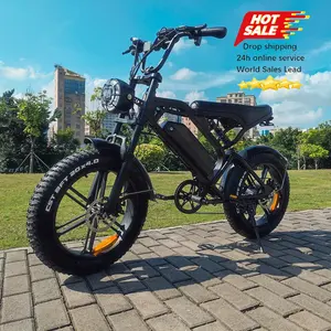 Usa Eu Magazijn Dikke Band E-Bike Nieuwe V20 Elektrische Fiets 250W 750W Mountain Ebike Aluminium Legering 20 Inch E Bike Fatbike Voor Mannen