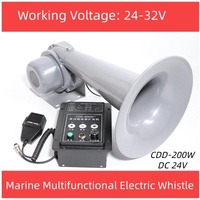 Sirène électronique multifonctionnelle marine Supergen CDD-100W/200W/300W, klaxon antibrouillard, amplificateur de haut-parleur haute puissance 24V