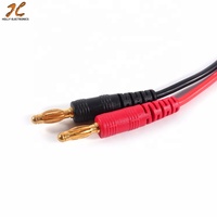 Câble adaptateur de charge 16AWG en silicone avec connecteur RC XT60 vers fiche banane 4mm, longueur 150mm, couleur rouge/noir
