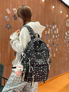 Large Capacity Cute Backpack - Polka Dot High School College Student Backpack - Elementary Student Lightweight Backpack - Product Image 5